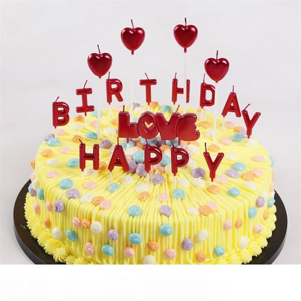 

rose gold sliver red happy birthday letter cake candle birthday party festival supplies lovely birthday candles for kitchen baking gift