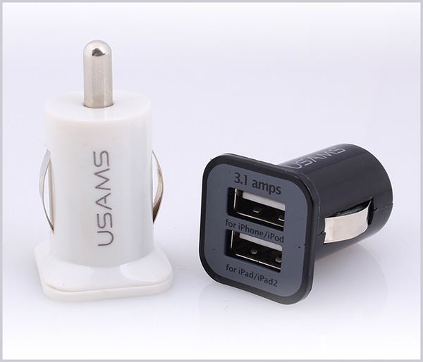 

двойная вилка Хорошее качество USAMS 3.1A Двойной автомобилей USB 2 порта Зарядное устр