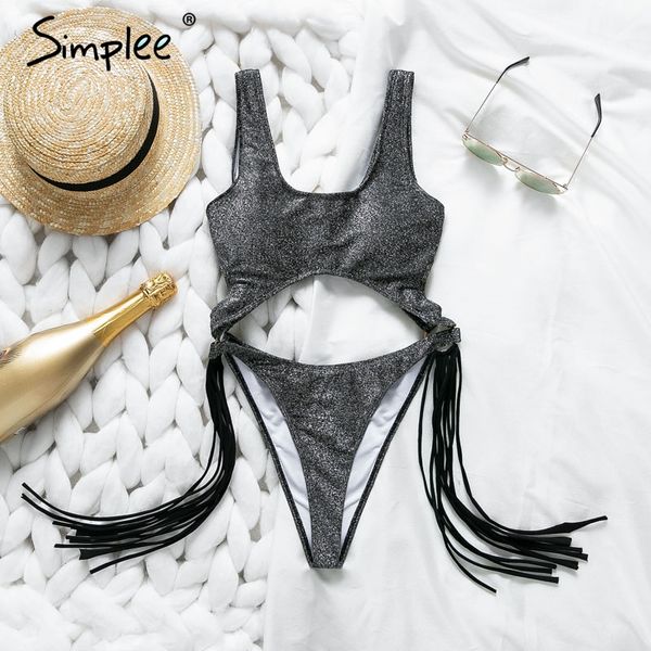 

simplee vintage leopard women bikini set tassel high cut summer swimwear one-piece swimsuit push up summer swimwear set, White;black