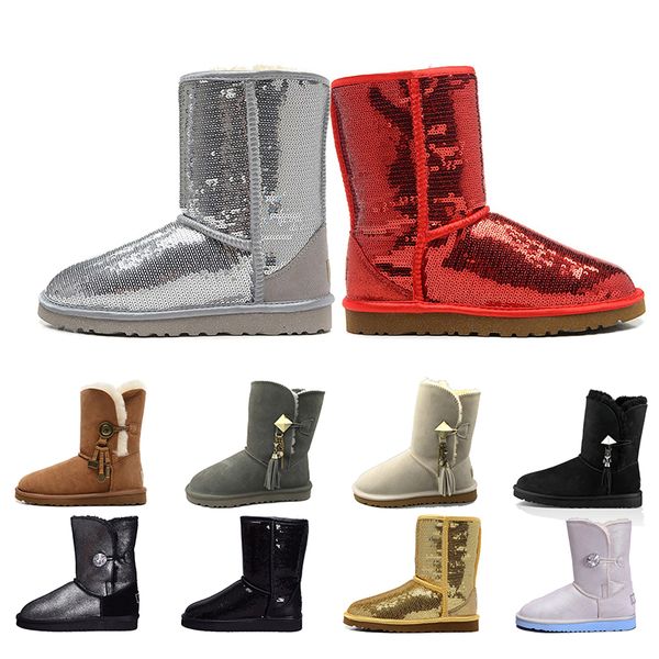 

2020 new women boot glitter equin wgg de igner women parkle au tralia cla ic winter now boot bling button ize 36 41 ale