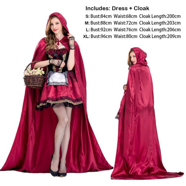 

cosplay costumes for girls women halloween christmas role play evil little red cap dress cloak new princess queen stage wear clothing, Black;red