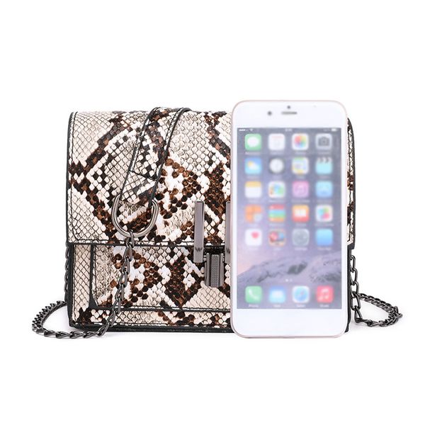 

fashion ladies leather leopard versatile chain shoulder bag messenger bag snake pattern versatile chain shoulder new 827