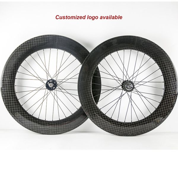 

700c clincher carbon fixed gear wheelset 88mm depth carbon fiber road bike 23mm width bicycle carbon wheelset