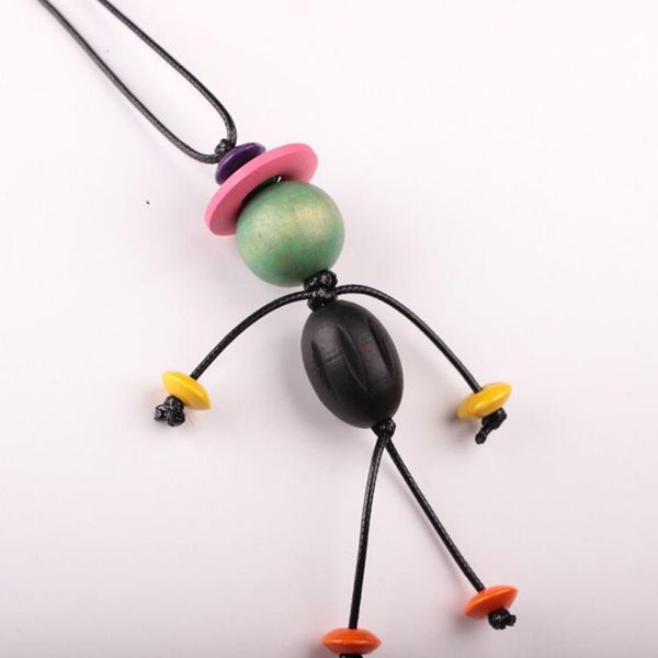 

pretty necklace woody rope puppet beautifully long chain necklaces & pendants for women sweater girl new fashion jewelry statement necklace, Silver