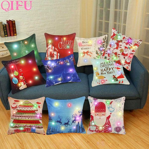 

qifu merry christmas 2018 ornaments christmas decorations for home pillowcase led lights party pavors decor new year