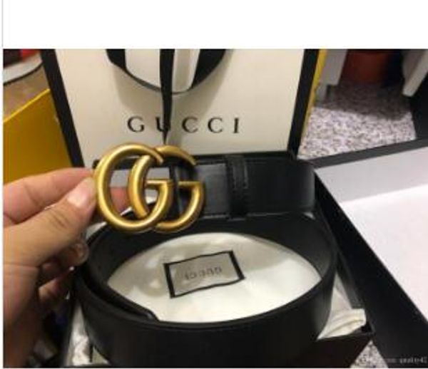 

2019 designer big buckle belts for men women fashion style crime with luxury alloy buckle and original box, Black;brown