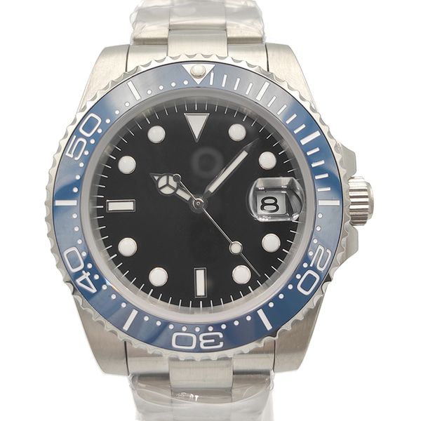 

40mm men's black dial sub diver watch miyota mov't sapphire crystal homage solid stainless steel ceramic bezel insert, Slivery;brown