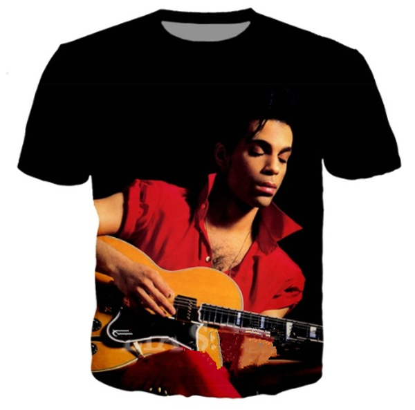 

fashion pop singer prince rogers nelson t-shirt 3d printed women/men summer funny short sleeve t-shirt casual k718, White;black