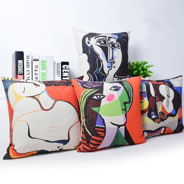 

nordic color cushion pillow simple high-end office cotton sofa cushion pillow home decoration picasso