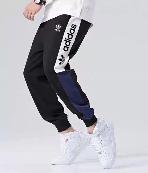

new fashion brand pants for mens track pants joggers with ad letters spring men sweatpants drawstring stretchy joggers clothing wholesale, Black