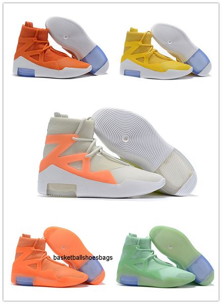 

2019 new arrive gao bang fear of god 1 mens basketball shoes orange green yellow mesh breathable sports sneakers size 40-46