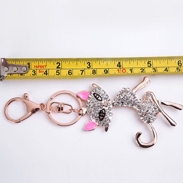 

fashion alloy key rings women gifts promotion gift lovely cat car keychain couple mobile car accessories key links, Silver