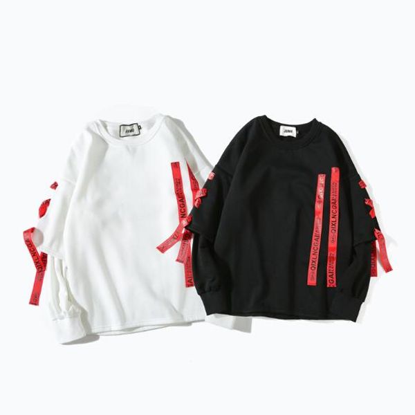 

мужские свитера весна уличная мода стиль прилив бренд мужской пуловер с длинным рукавом толстовка мужские и женские кофты, Black