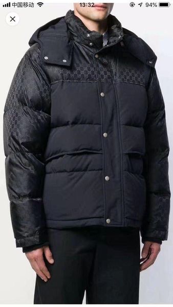 

Men de igner coat hooded autumn winter windbreaker coat down thick luxury hoodie outwear luminou jacket men 039 clothing, Black;brown