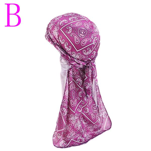 

trendy men women polyester casual turban hat doo durag headwear headband soft silk pirate cap one pieces, Blue;gray