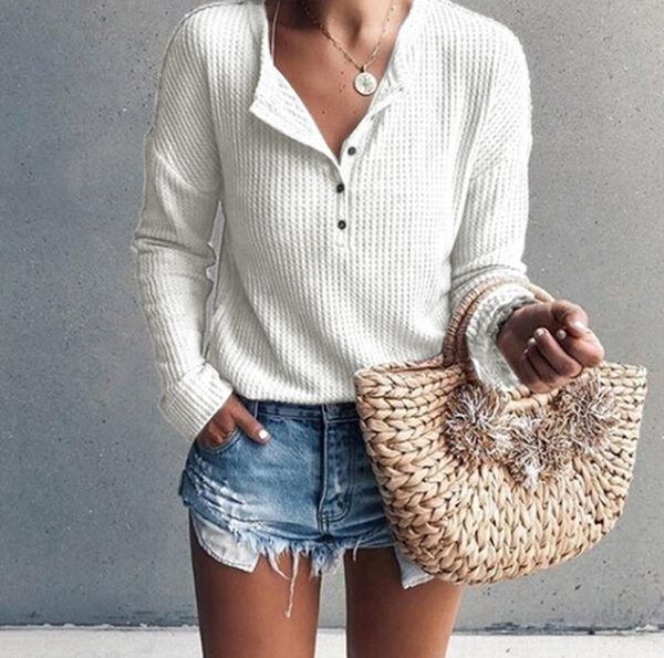 

women's sweaters knitting pullover button v neck sweater women autumn winter 2021 jumper female white long sleeve cotton knitwear cloth, White;black