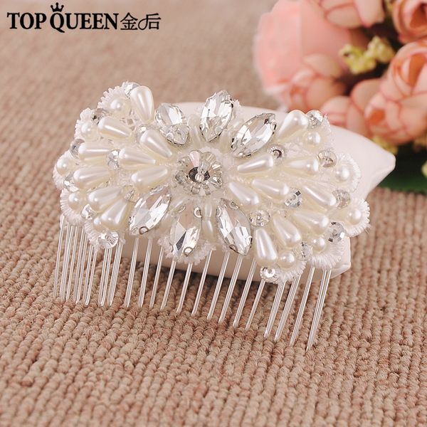 

ueen h35 handmade pearl and crystal beaded bridal hair combs headdress wedding hair comb wedding ornaments