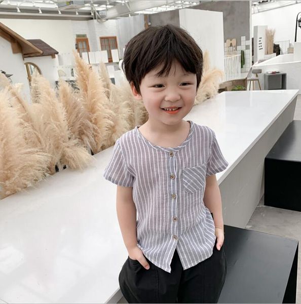 

2020 new boys striped shirt cotton summer fashion boys 1-6 years hv99, White;black