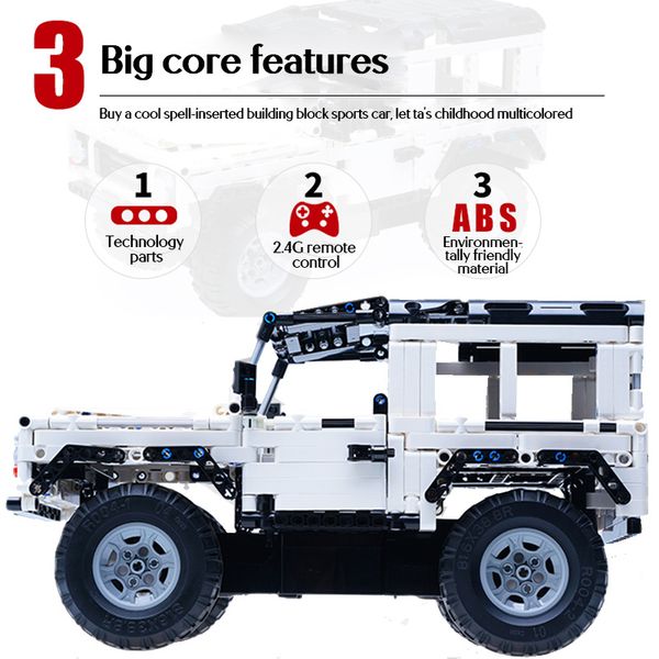 

cada 533pcs defender remote control car building blocks for legoingly technic rc car model suv city brick toys for children boys