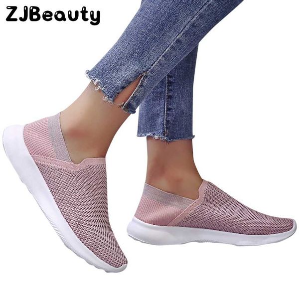 

eillysevens women sneakers breath running shoes women's ladies mesh breathable ankle slip on flat sport shoes sneakers#g4