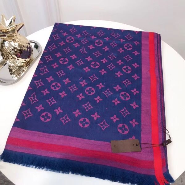 

fashion silk scarf high-end cotton scarf classic design men's and women's scarves soft cotton shawl ing, Blue;gray