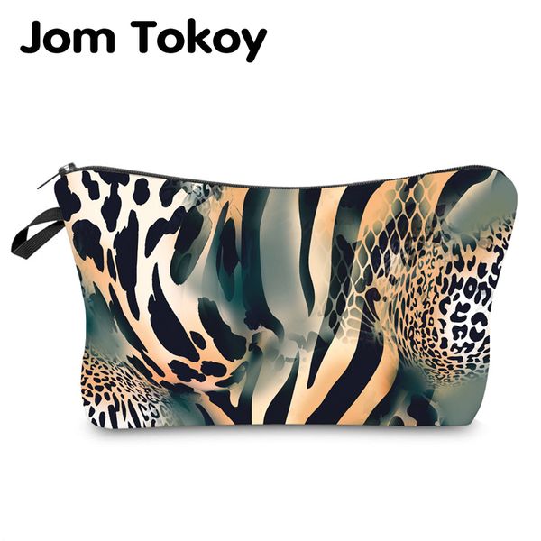 

jom tokoy water resistant makeup bag printing leopard cosmetic bag organizer women multifunction beauty hzb972