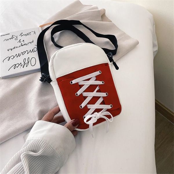 

2020 new fashion preppy canvas crossbody bag for girl shoulder messenger small bags women cross body hand bag purses sac femme