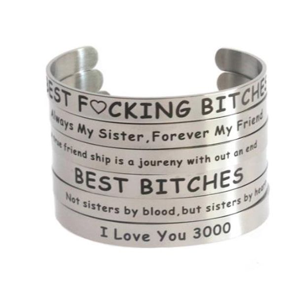 

8mm friends bracelet cuff bangle friendship bracelet not sisters by blood but sisters by heart jewelry for women girls, Golden;silver