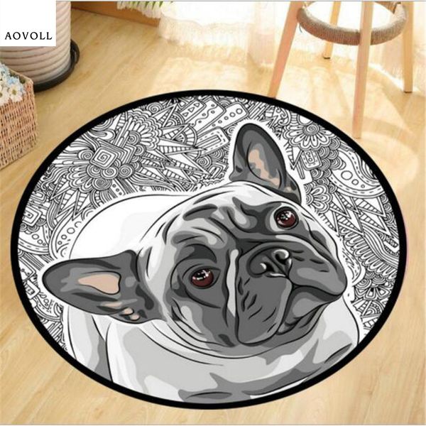 

aovoll creative special dog round carpets for living room bedroom kid room rug soft decorate chair table floor door mat area rug
