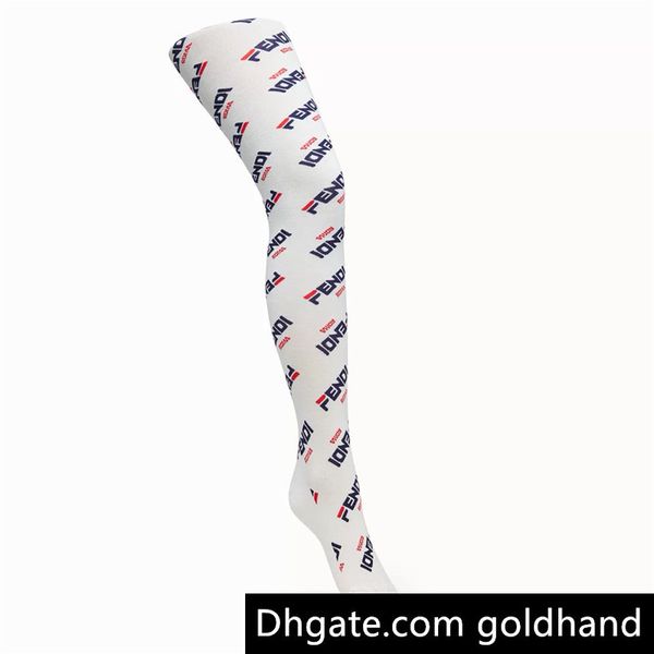 

luxury lady stockings fashion letter printed hosiery quality cotton tights party club stockings with box, Black;white
