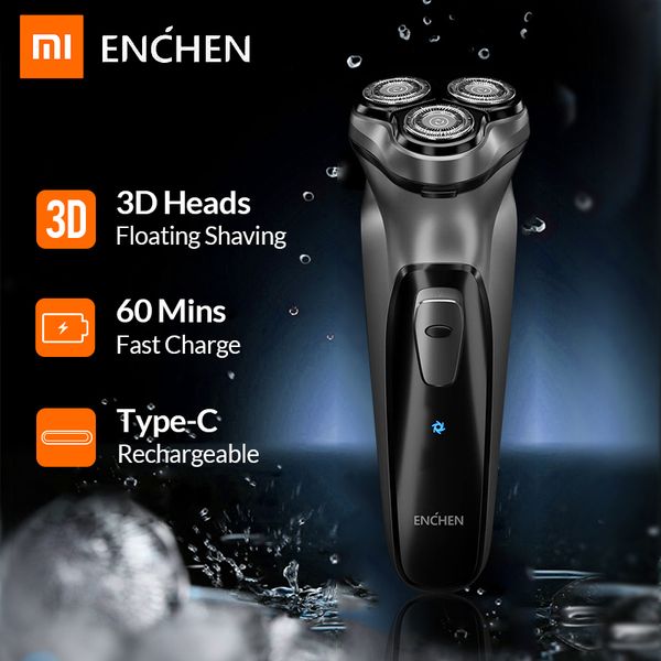 

xiaomi enchen black stone 3d electric shaver razor for men beard hair trimmer usb type-c rechargeable one blade shaving machine