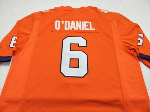 

men clemson tigers dorian o'daniel #6 real full embroidery college jersey size s-4xl or custom any name or number jersey, Black;red
