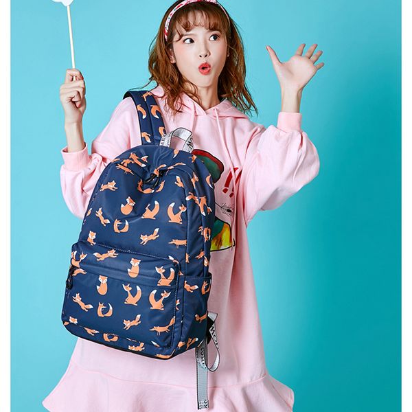 

waterproof women backpack school cute animal pattern printing female travel daily lapbook bag knapsack