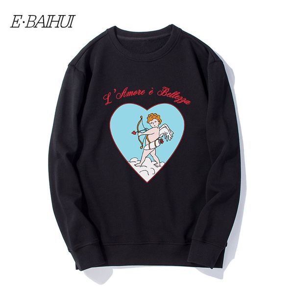 

e-baihui men pullover crew neck long sleeve print original mens off designer cupid pullover men outdoor sweatershirt wd-t530, Black