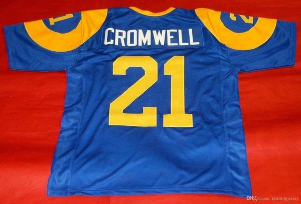 

retro #21 nolan cromwell custom s-5xl,6xl mitchell & ness jersey bule mens stitching s-5xl,6xl football jerseys running, Black;blue