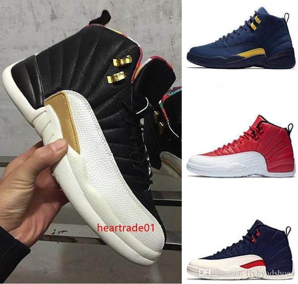

new chinese year 12 basketball shoes sports shoes chicago white red luxury athletic cny sneakers 12s ovo mens shoes sneakers