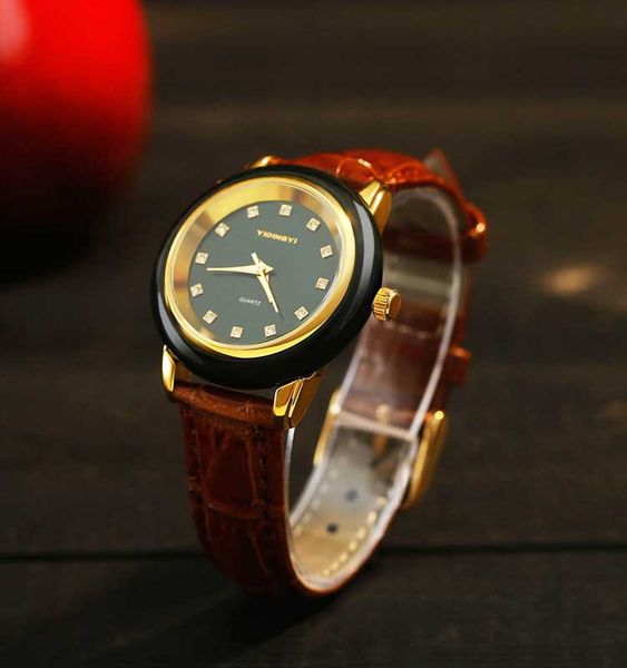 

бренд ультратонкие мужские часы натуральный нефрит кварцевые часы пара лучшие женские часы водонепроницаемый личность мода простой ms часы, Slivery;brown