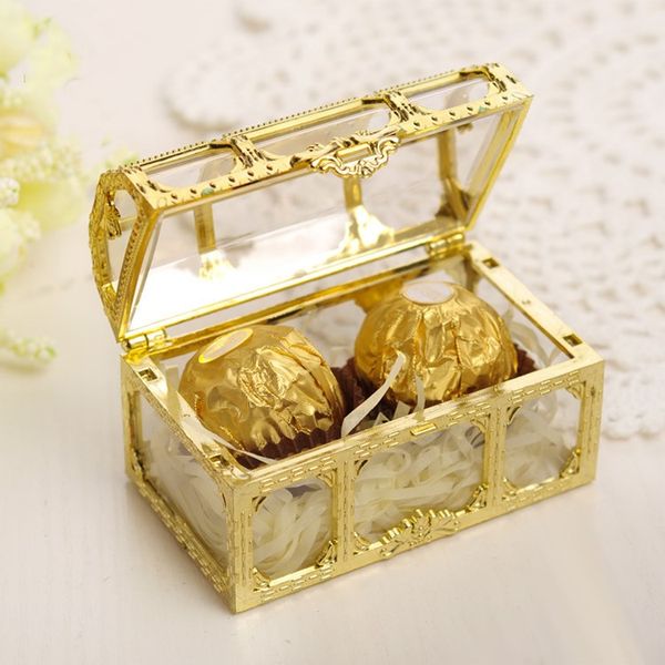 Caixa De Doces Caixa de tesouro decorações de casamento Favor Mini Caixas de presente Food Grade de plástico transparente caixas de jóias T2I5566