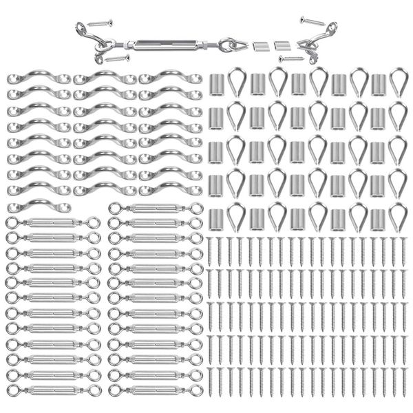 

lixf 25 pack heavy duty t316 stainless steel cable railing kits for wood posts diy balustrade kit with jaw swage fork turnbuckle