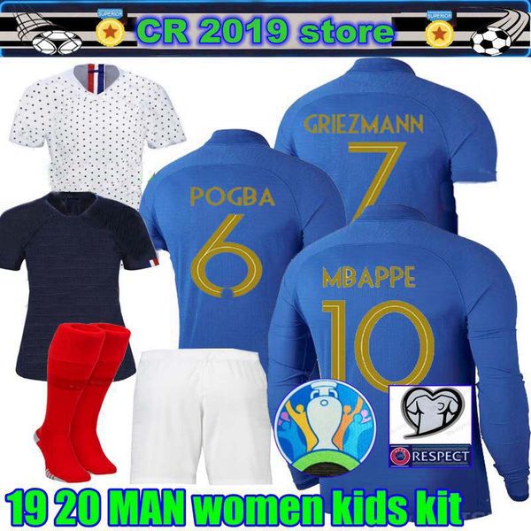 

Kid kit france 2019 20 centenaire france occer jer ey henry man long leeve mbappe giroud kante 19 20 woman france football hirt