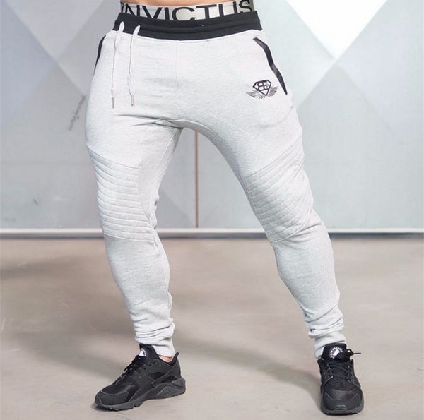 

brand new gold medal fitness casual elastic pants stretch cotton men pants body engineers jogger bodybuilding pants men's clothing, Black