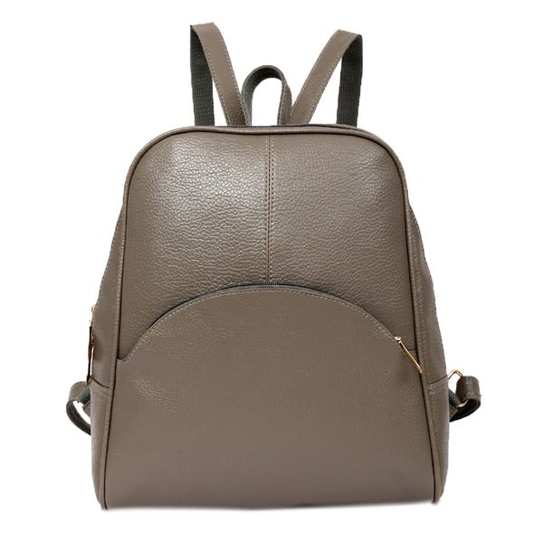 

women pu leather fresh backpack softback bags cell phone pocket solid zipper preppy style bag casual teenagers backpack