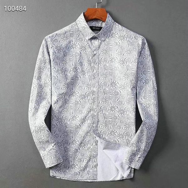 

luxury mens designer long sleeve shirts firmate business dress shirts fashion casual brand shirt print slim shirt homme button up 065, White;black