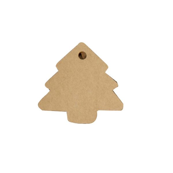 

50pcs christmas tree shape kraft paper hang tags gift price tag cards favor label for wedding christmas party supplies(no r