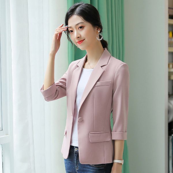 

blazer feminino summer korean professional women's jackets middle sleeve suit women's coat women, White;black