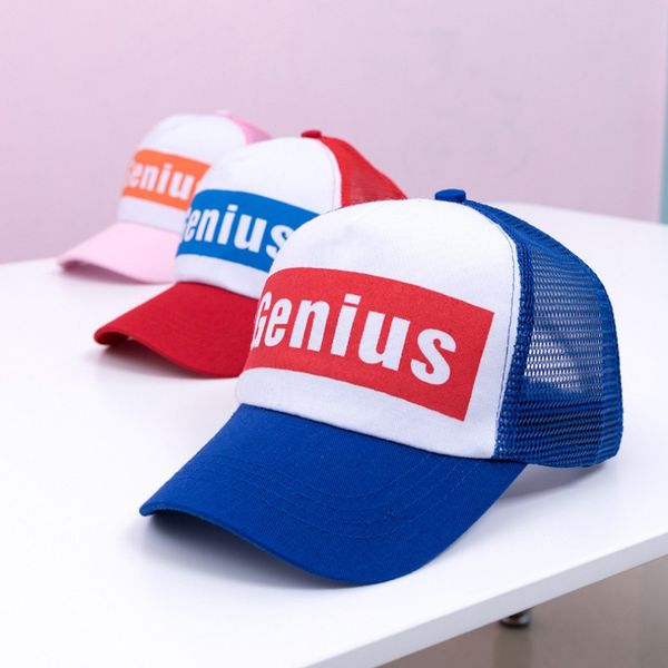 

kids boys girls summer baseball cap toddler children letter printed tennis casual sun mesh caps fashion hats cotton beanie, Yellow