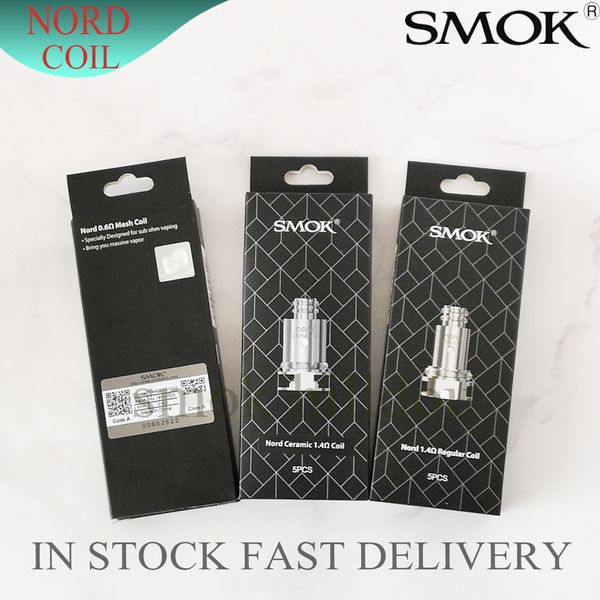 

100% Оригинал SMOK Nord Катушки 1.4Ohm MTL 0.6Ohm сетки катушки Глава сердечника для 3мл Pod Патроны Kit Аутентичные Smoktech DHL Free