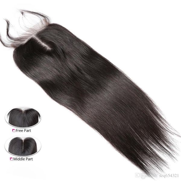 

brazilian lace closure straight bleached knots 5*5 with body hair natural color 100% human remy hair middle part 5x5