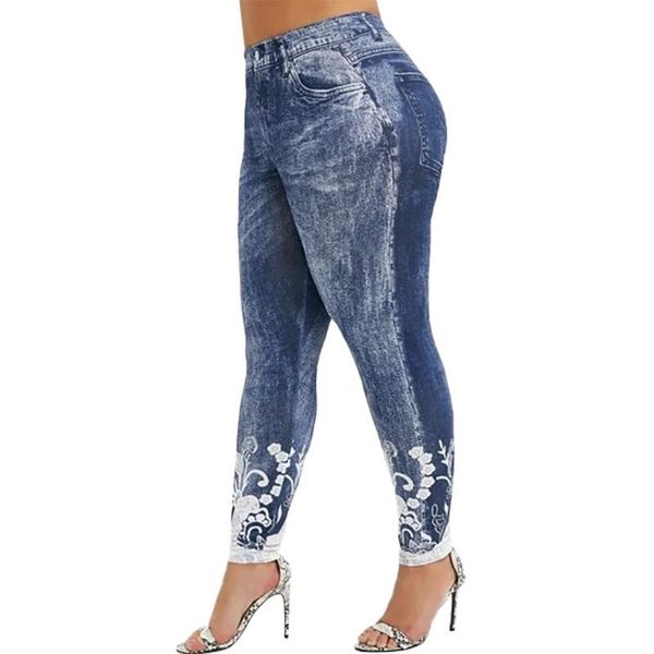 

women's hight waist leggings denim printed yoga pant fitness leggings running sports gym pants push up workout stretch trousers, White;red