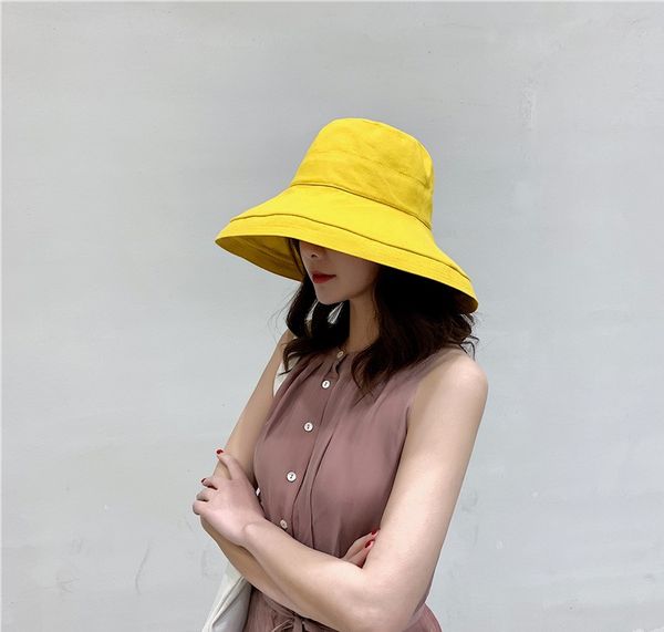 

2020 new style tide female winter korean version of joker travel sun hat summer uv protection big along the face japanese fisherman hat, Blue;gray